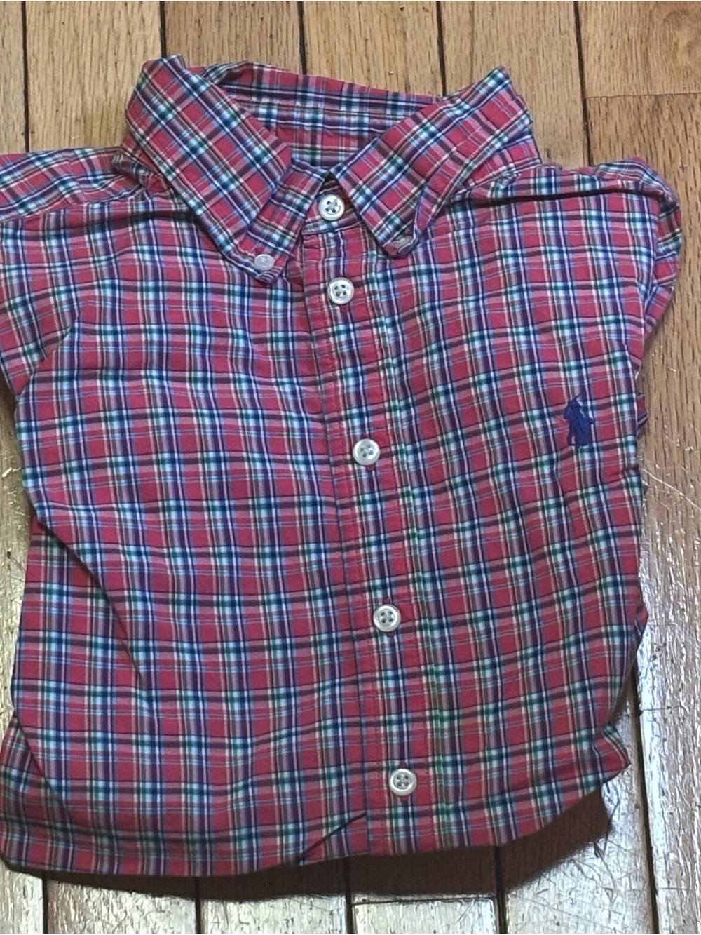 Ralph Lauren Boys Red Plaid Button-Down Shirt